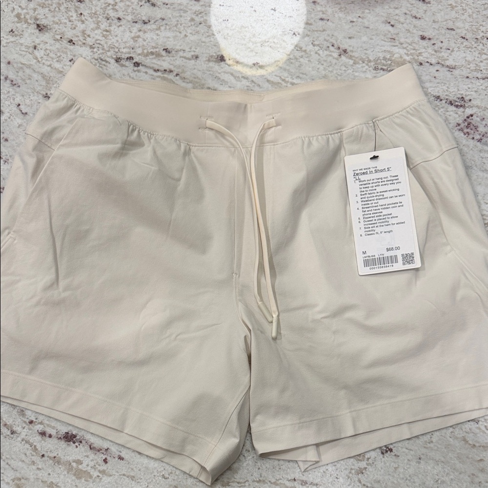 Men’s Zeroed In  Athletic Cream Shorts